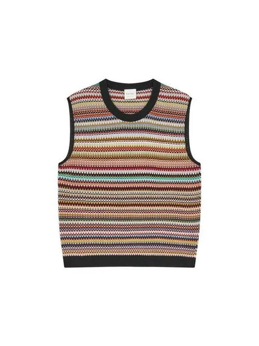 Women s Striped Pattern Knit Vest Black 271020 - PAUL SMITH - BALAAN 1