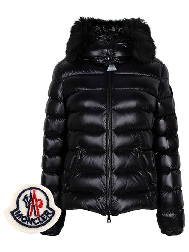 Black Bodyf Hood Goose Down Jacket BADYF 1A00166 5963V 999 00576 - MONCLER - BALAAN 1