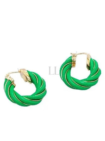 Twisted Hoop Earrings Green - BOTTEGA VENETA - BALAAN 2