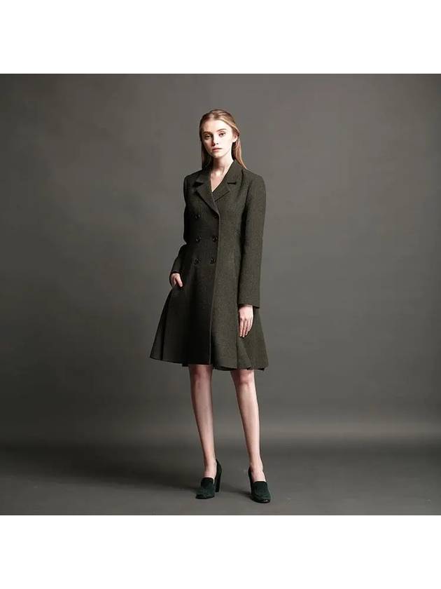 RS9seoul 100 wool double button A line pleated midi coat one piece - RS9SEOUL - BALAAN 2