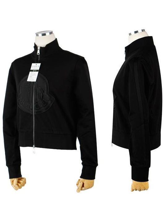 embroidered logo MAGLIA zip-up jacket black - MONCLER - BALAAN 2