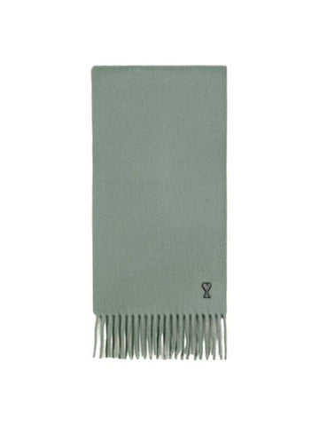 De Coeur Fringe Classic Wool Muffler Clay Blue - AMI - BALAAN 1