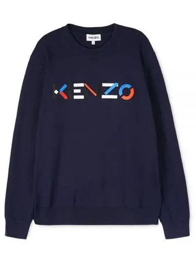 Color Embroidered Logo Sweatshirt Navy - KENZO - BALAAN 2