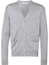 Tricolor Fox Patch Classic Cardigan Grey Melange - MAISON KITSUNE - BALAAN 2