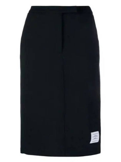 Milano Stitch Wool H Line Skirt Navy - THOM BROWNE - BALAAN 2