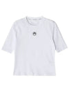 Crop Organic Cotton Short Sleeve T-shirt White - MARINE SERRE - BALAAN 2