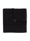 Monogram Wool Jacquard Silk Cotton Muffler Black - SAINT LAURENT - BALAAN 2