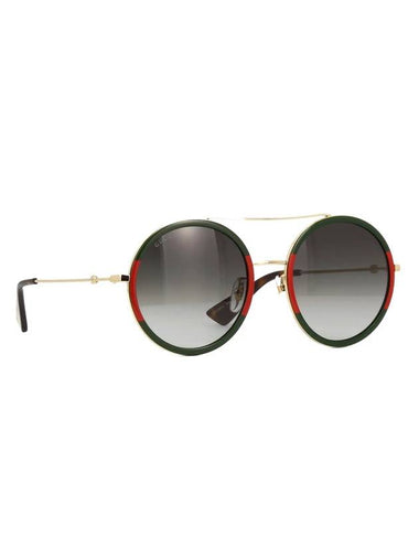 Eyewear Round Frame Gold Sunglasses Green Red - GUCCI - BALAAN 1