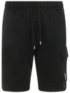 Bermuda Regular Fit Cargo Shorts Black - CP COMPANY - BALAAN 1