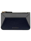 Color Block Zipper Card Wallet Navy - MARNI - BALAAN 2