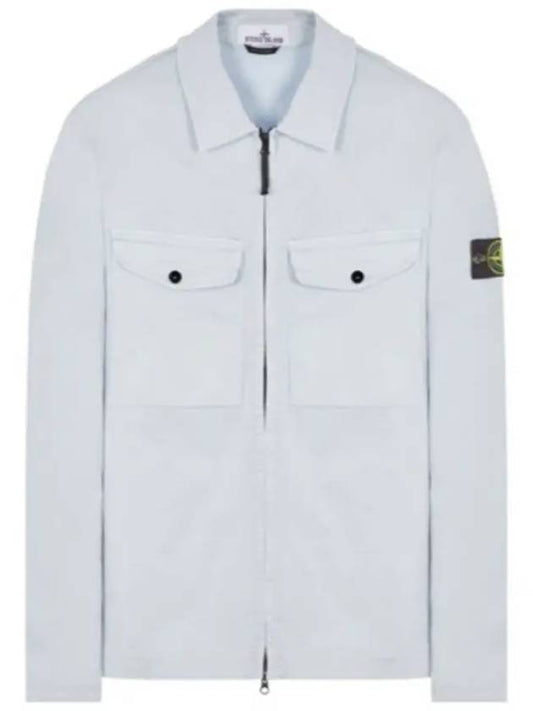 Garment Dyed Overshirt Zip Up Jacket Blue - STONE ISLAND - BALAAN 2