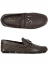 V Logo Leather Loafers Brown - VALENTINO - BALAAN 2