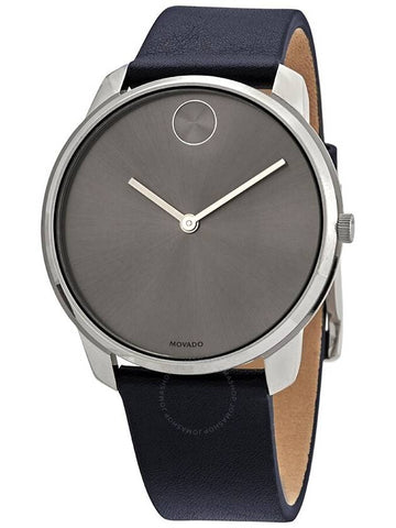 Movado Bold Quartz Grey Dial Blue Leather Men's Watch 3600586 - MOVADO - BALAAN 1