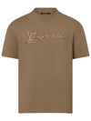 Embroidered Signature Cotton Short Sleeve T Shirt Kangaroo - LOUIS VUITTON - BALAAN 1