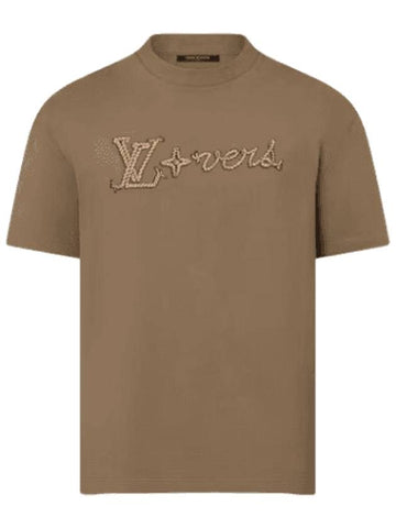 Embroidered Signature Cotton Short Sleeve T-Shirt Kangaroo - LOUIS VUITTON - BALAAN 1