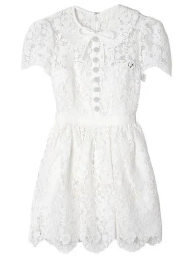 White Cord Lace Collar Mini Dress PF23 080S W One Piece - SELF PORTRAIT - BALAAN 1