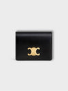 Triomphe Business Shiny Calfskin Card Wallet Black - CELINE - BALAAN 2