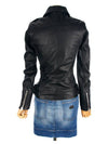 TARA AB012 BLA01 Biker leather jacket black - IRO - BALAAN 4