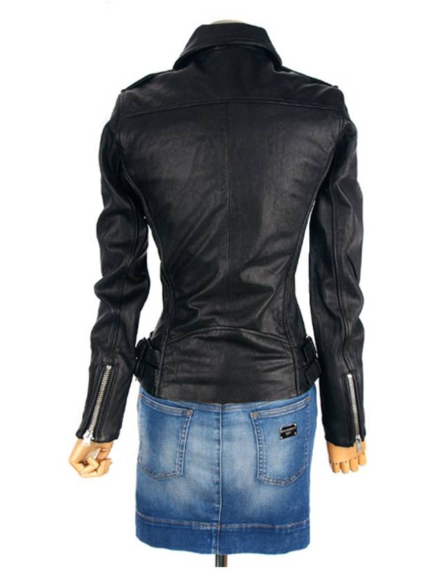 WP09 TARA AB012 BLA01 Biker Leather Jacket Black - IRO - BALAAN 4