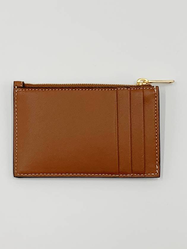 Zipper Smooth Lambskin Card Wallet Tan - CELINE - BALAAN 4