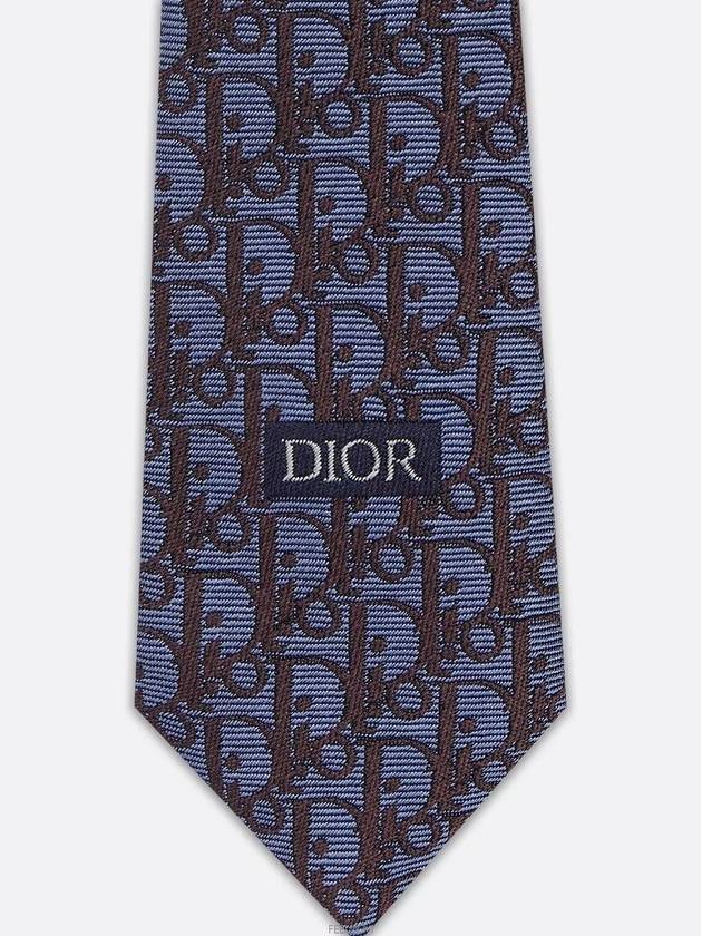 Dior Oblique Striped Tie Navy Blue - DIOR - BALAAN 5