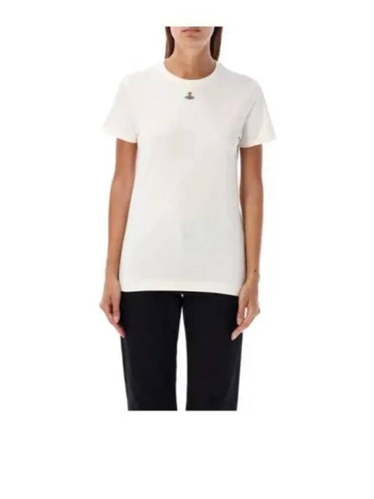 Embroided ORB Peru Short Sleeve T-Shirt White - VIVIENNE WESTWOOD - BALAAN 2