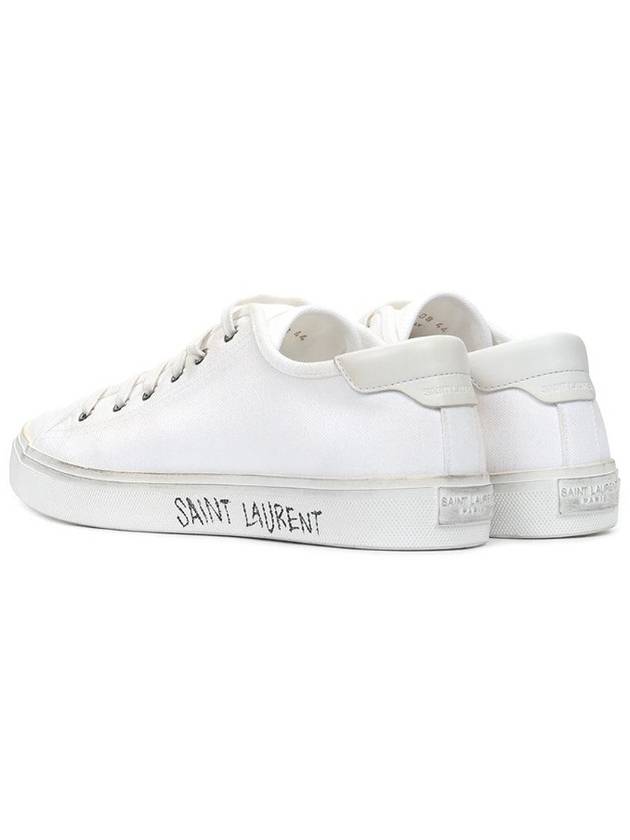 Malibu Logo Canvas Low Top Sneakers White - SAINT LAURENT - BALAAN 6