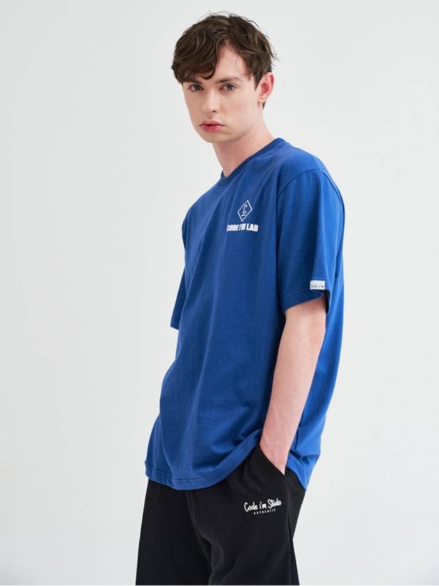 LAB logo printing overfit short sleeve tshirt blue - CODE I'M - BALAAN 1