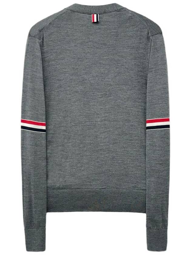 Stripe Armband Merino Wool Cardigan Grey - THOM BROWNE - BALAAN 3