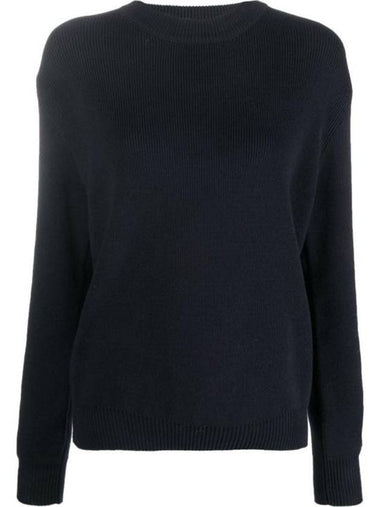 Back Logo Cotton Knit Top Dark Blue - GOLDEN GOOSE - BALAAN 1