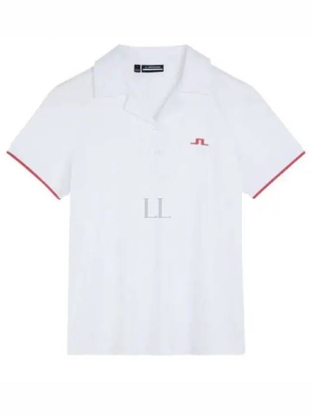 Women's Solange Short Sleeve Polo Shirt White - J.LINDEBERG - BALAAN 2