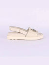 Interlocking G Leather Sandals White - GUCCI - BALAAN 3