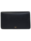 FF Logo Chain Diamond Leather Cross Bag Black - FENDI - BALAAN 4