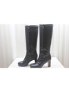 Black leather chain long boots size 37 - CHANEL - BALAAN 2