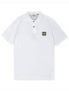 Pique Stretch Cotton Short Sleeve Polo Shirt White - STONE ISLAND - BALAAN 2