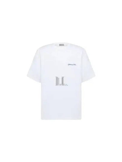 Embroidered Logo Cotton T-Shirt White - DIOR - BALAAN 2