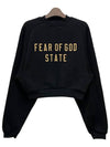 Women s Logo Fleece Crop Sweatshirt Black 192BT247380FW - FEAR OF GOD ESSENTIALS - BALAAN 2