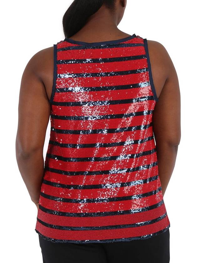 Women's Sequinade Striped Tech Fabric Tank Sleeveless Red - POLO RALPH LAUREN - BALAAN 4