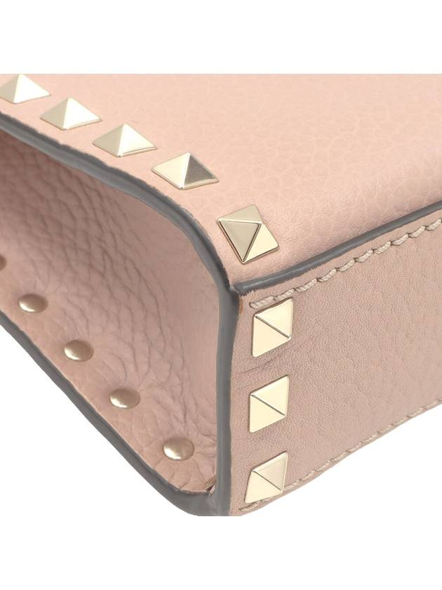 Pink Beige Calfskin Gold Rockstud Clutch Cross Bag QW2B0181VSH - VALENTINO - BALAAN 6