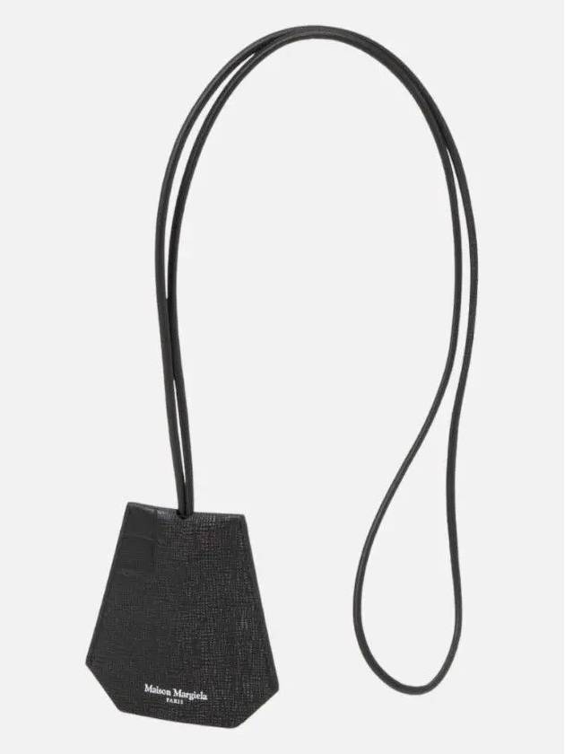 Croc Embossed Strap Leather Key Holder Black - MAISON MARGIELA - BALAAN 4