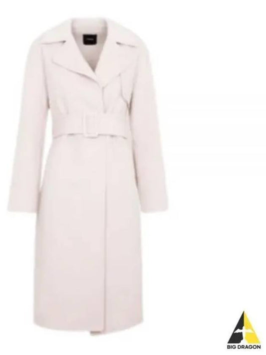 Wrap Wool Cashmere Belt Trench Coat Ivory - THEORY - BALAAN 2