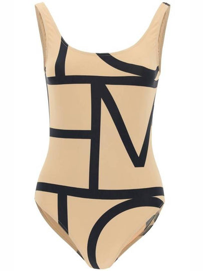 Monogram One-Piece Swimsuit Beige - TOTEME - BALAAN 2