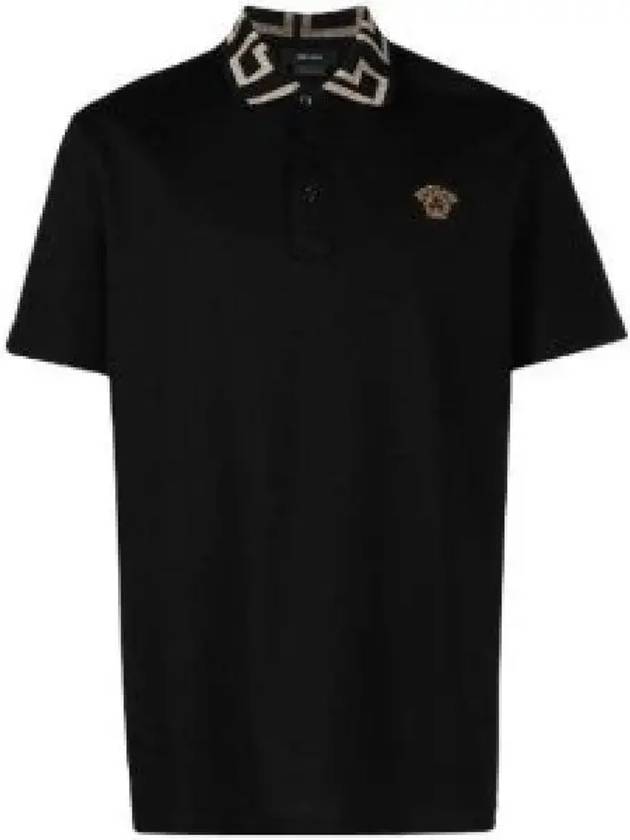 Men's Medusa Greca Short Sleeve Polo Shirt Black - VERSACE - BALAAN 2