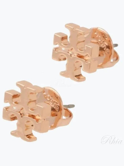 Logo Stud Earrings Rose Gold - TORY BURCH - BALAAN 2