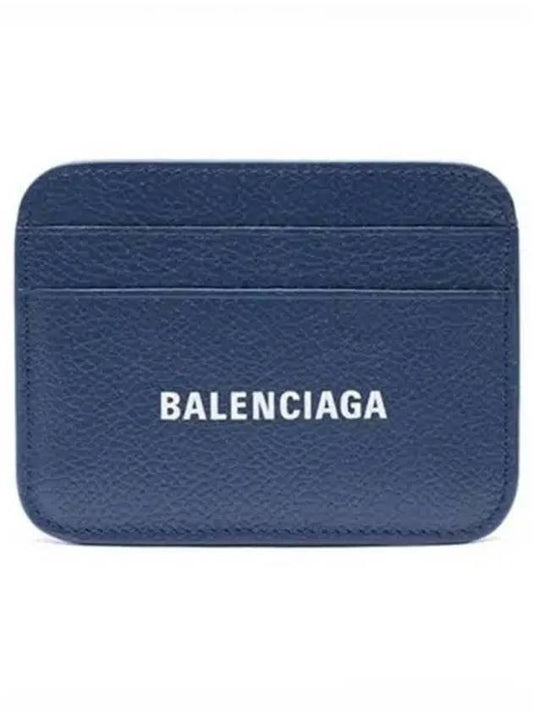 Grainy Leather Cash Card Holder  Navy - BALENCIAGA - BALAAN 2