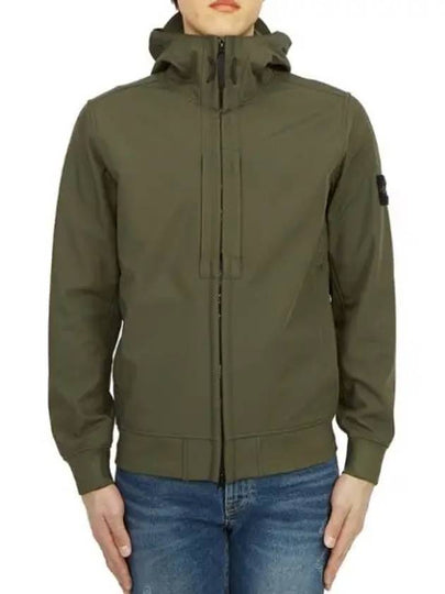 Soft Shell RE Dye Technology Hooded Jacket Khaki - STONE ISLAND - BALAAN 2