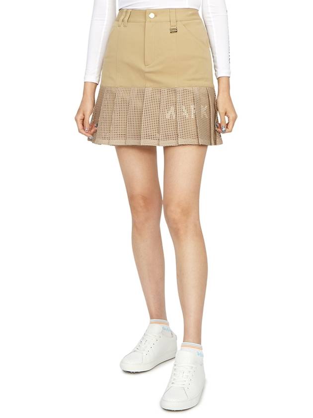 Golf Wear Women s Mini Pleated Skirt MLW 3B AE06 BEIGE - MARK & LONA - BALAAN 6