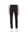 Stretch Broken Twill Garment Dyed Old Effect Cargo Pants Black - STONE ISLAND - BALAAN 9