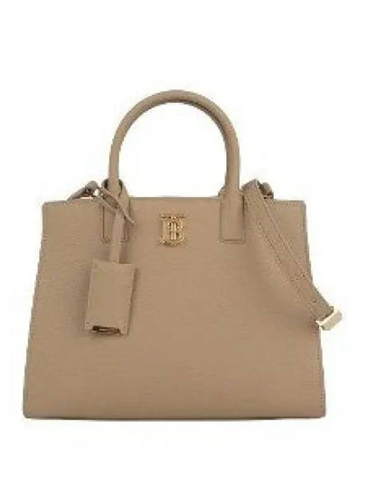 Mini Frances Leather Tote Bag Beige - BURBERRY - BALAAN 2