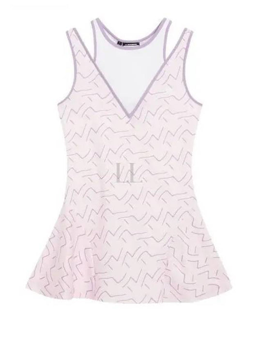 Sportswear Matilda Outline Bridge Wave Print Short Dress Pink - J.LINDEBERG - BALAAN 2